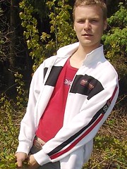 Straight guy jerking off outdoors by Czech Boys image #5