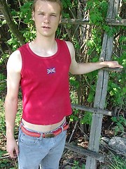 Straight guy jerking off outdoors by Czech Boys image #5