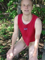 Straight guy jerking off outdoors by Czech Boys image #5