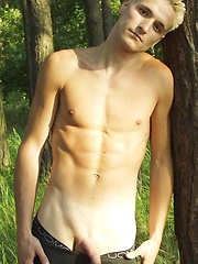Blond twink boy posing outdoors by Czech Boys image #4