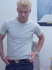 Blond euro twink shows uncut cock by Czech Boys image #7