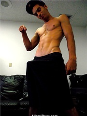 Straight latin boi Wilson jacking off hs fat cock by Miami Boyz image #7