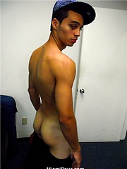 Straight latin boi Wilson jacking off hs fat cock by Miami Boyz image #7