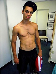 Straight latin boi Wilson jacking off hs fat cock by Miami Boyz image #7