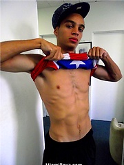 Straight latin boi Wilson jacking off hs fat cock by Miami Boyz image #7