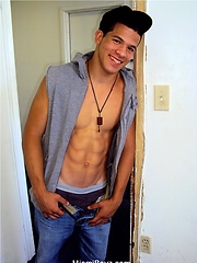 Muscled latino twink stripping by Miami Boyz image #8