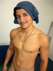 Cute latino twink Jon stripping and jerking off dick by Miami Boyz image #7