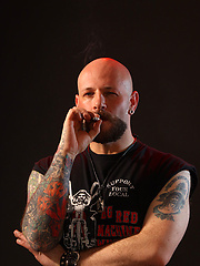 Tattooed Biker Smoking - Mike Chain by Butch Dixon image #6