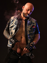 Tattooed Biker Smoking - Mike Chain by Butch Dixon image #6