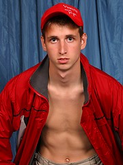 Horny twink in red cloths getting naked by East Boys image #5