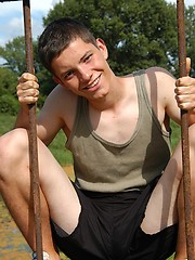 Twink guy posing naked outdoors by East Boys image #6