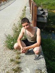 Twink guy posing naked outdoors by East Boys image #6
