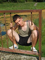 Twink guy posing naked outdoors by East Boys image #6
