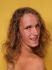 Long hair twink jacking off by East Boys image #6