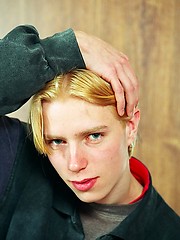 Blond twink Alexej shows his uncut cock and jacking off by East Boys image #5