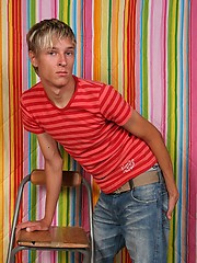 Cute blonde twink jacking off cock by East Boys image #8