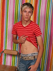 Cute blonde twink jacking off cock by East Boys image #8