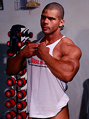 Shy Straight Pro Bodybuilder Jerks off on the gym floor! by Power Men image #9