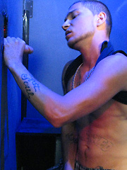Hot guy gets his cock sucked through a glory hole. by Backroom Fuckers image #7