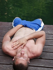 Martin Sanders masturbates with fleshlight outdoors. by BF Collection image #7