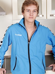 Athletic Logan Lech masturbating in the kitchen. by BF Collection image #5