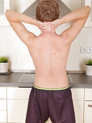 Athletic Logan Lech masturbating in the kitchen. by BF Collection image #5