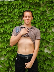 Gorgeous Tim Sitwell busts a nut outdoors. by BF Collection image #6