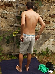 Marco Sun strips naked outside and masturbates. by BF Collection image #5