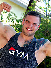 Bodybuilder Buck Carter JERKS His Cock And CUMS by Gayhoopla image #6