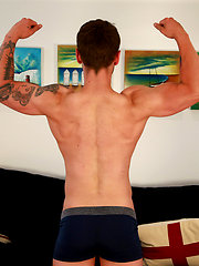 Young Rugby Stud Travis Shows his Ripped Body & Big Uncut Cock & Shoots Loads of Cum! by English Lads image #7