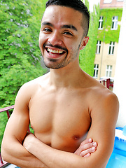 Pool boy Pablo Pen splashing about in my balcony pool by Bentley Race image #8
