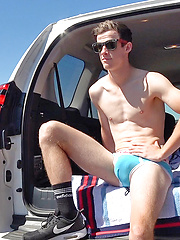 Brad Hunter naked by the train line by Bentley Race image #6