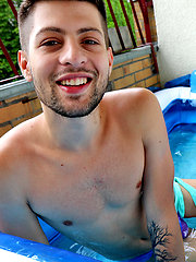Pool boy Nick Kadec playing naked on my balcony by Bentley Race image #4