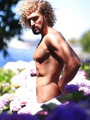 Erik blond muscular hunk garden shoot by Male Model image #9