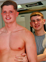 Straight Muscular Hunk Logan's 1st Man Suck by English Lads image #7