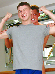 Straight Muscular Hunk Logan's 1st Man Suck by English Lads image #7