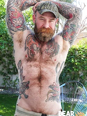 Jack Dixon shows his hairy muscled body and pierced dick by Bear Films image #9