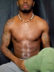 Hot black dude Bama Romello plays with his cock by Boy Gusher image #6