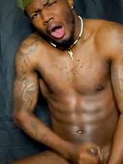 Hot black dude Bama Romello plays with his cock by Boy Gusher image #6