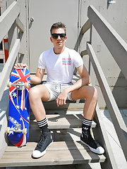 Hung Aussie boy Connor Peters naked on the Bentley Race roof by Bentley Race image #6
