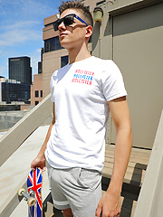 Hung Aussie boy Connor Peters naked on the Bentley Race roof by Bentley Race image #6