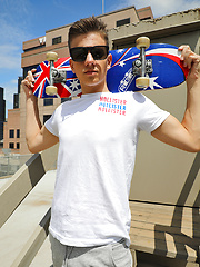 Hung Aussie boy Connor Peters naked on the Bentley Race roof by Bentley Race image #6