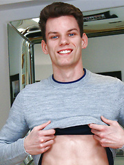 Ultra-Lean MMA Fighter Alex Wanks his Thick Uncut Cock & Shoots a Big Load of Jizz all over Himself! by English Lads image #8