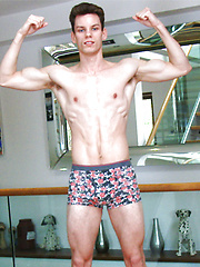Ultra-Lean MMA Fighter Alex Wanks his Thick Uncut Cock & Shoots a Big Load of Jizz all over Himself! by English Lads image #8
