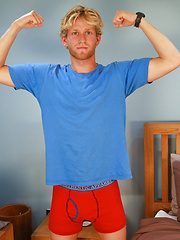 Athletic Blond Surfer Sam Shows his Hairy Body & Big Uncut Cock! by English Lads image #9