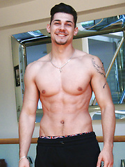 Muscular Athlete Cristian Wanks his Big Uncut Cock & Squirts Jizz Everywhere! by English Lads image #9
