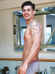 Muscular Athlete Cristian Wanks his Big Uncut Cock & Squirts Jizz Everywhere! by English Lads image #9