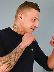 Young Straight MMA Fighter Wanks his Big Uncut Cock & Shoots his Load! by English Lads image #9