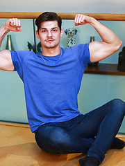 Straight Young Personal Trainer Cristian Shows off his Great Physique & Long Uncut Cock! by English Lads image #9