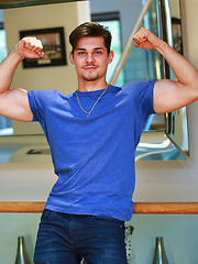 Straight Young Personal Trainer Cristian Shows off his Great Physique & Long Uncut Cock! by English Lads image #9